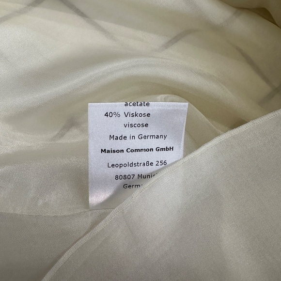 $895 Maison Common Ivory Check Linen Belted Skirt Size 36/US 4 - Picture 7 of 8